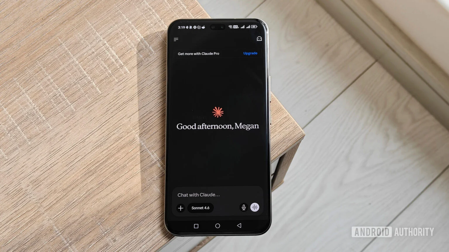 the claude app on a smartphone